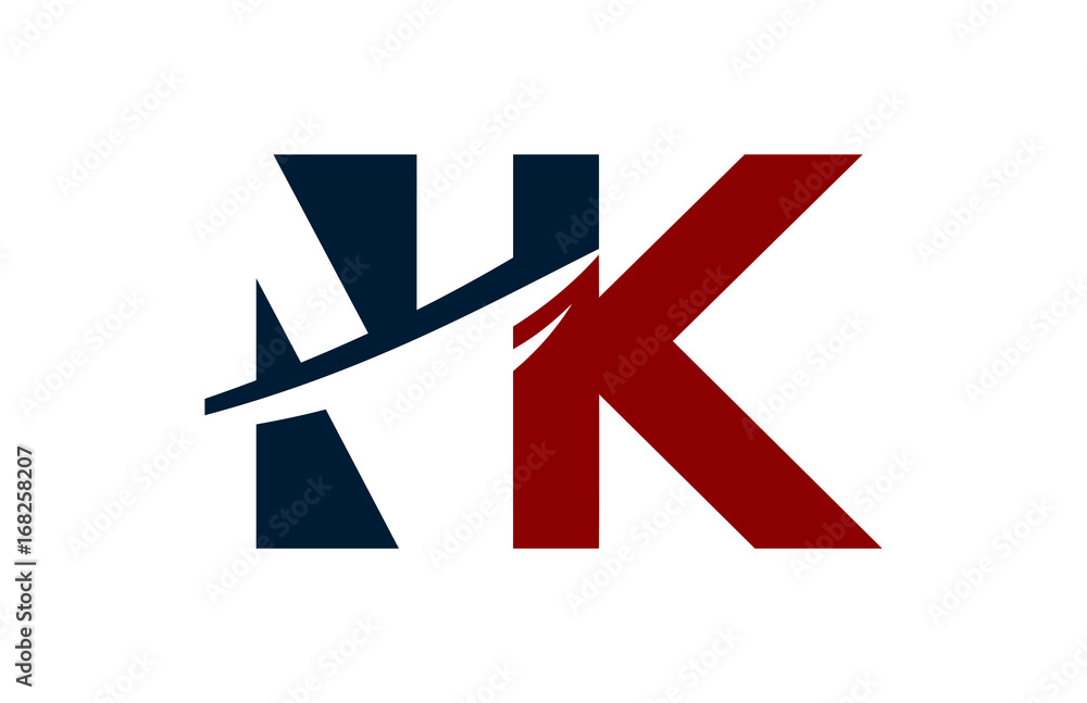 NK Red Negative Space Square Swoosh letter Logo NK Red Negative Space Square Swoosh letter Logo