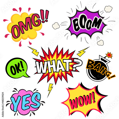 Comic speech bubbles vector set