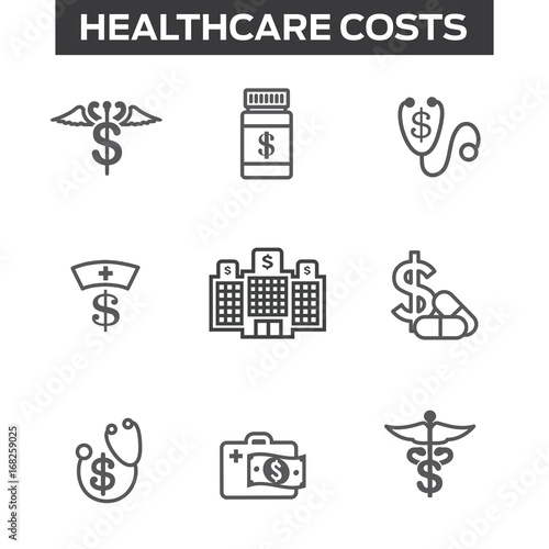 Healthcare costs and expenses showing concept of expensive health care