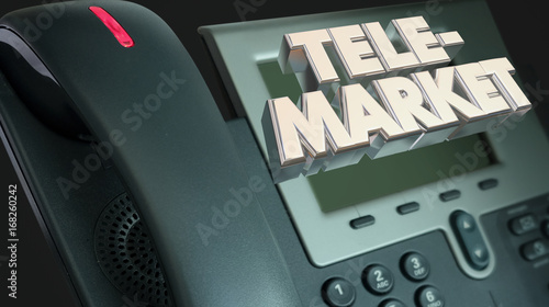 Fotografie Telemarket Phone Call Sales Solicitation 3d Illustration