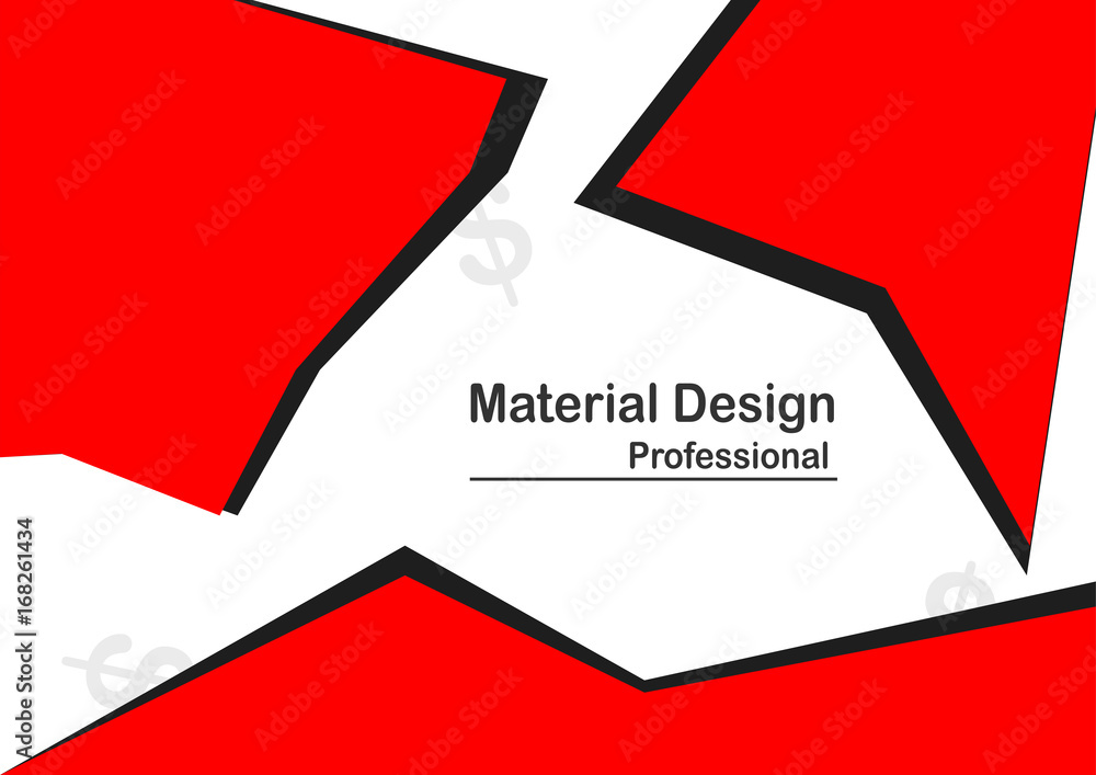 Material design background in red color. Material design background in red color.
