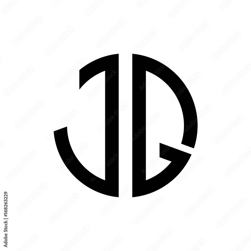 initial letters logo jq black monogram circle round shape vector initial letters logo jq black monogram circle round shape vector