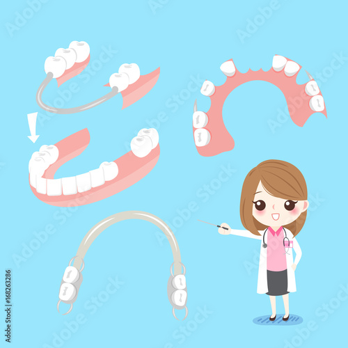 dentist with denture