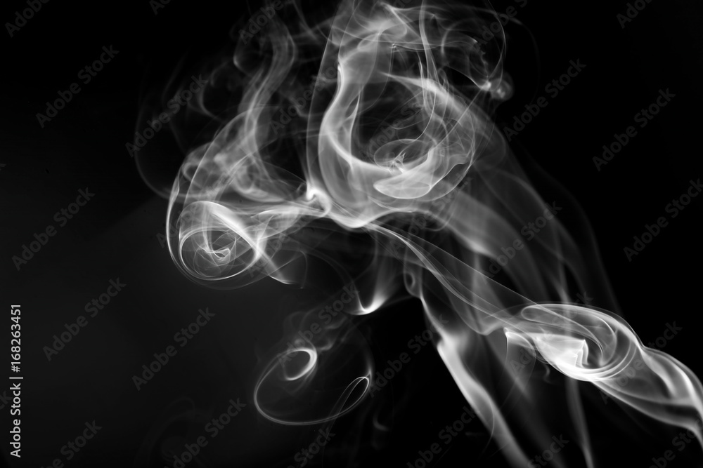 Abstract beautiful smoke on a black background