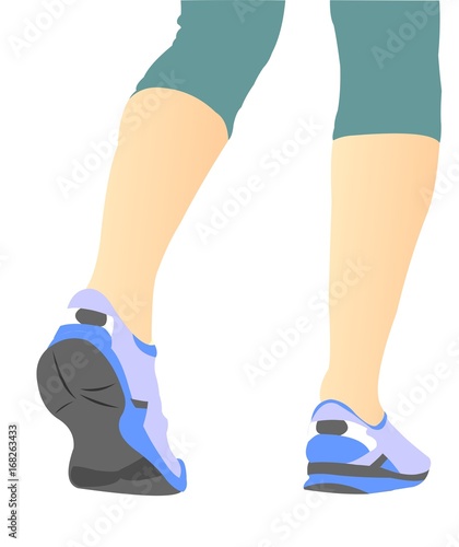 Athlete girl feet