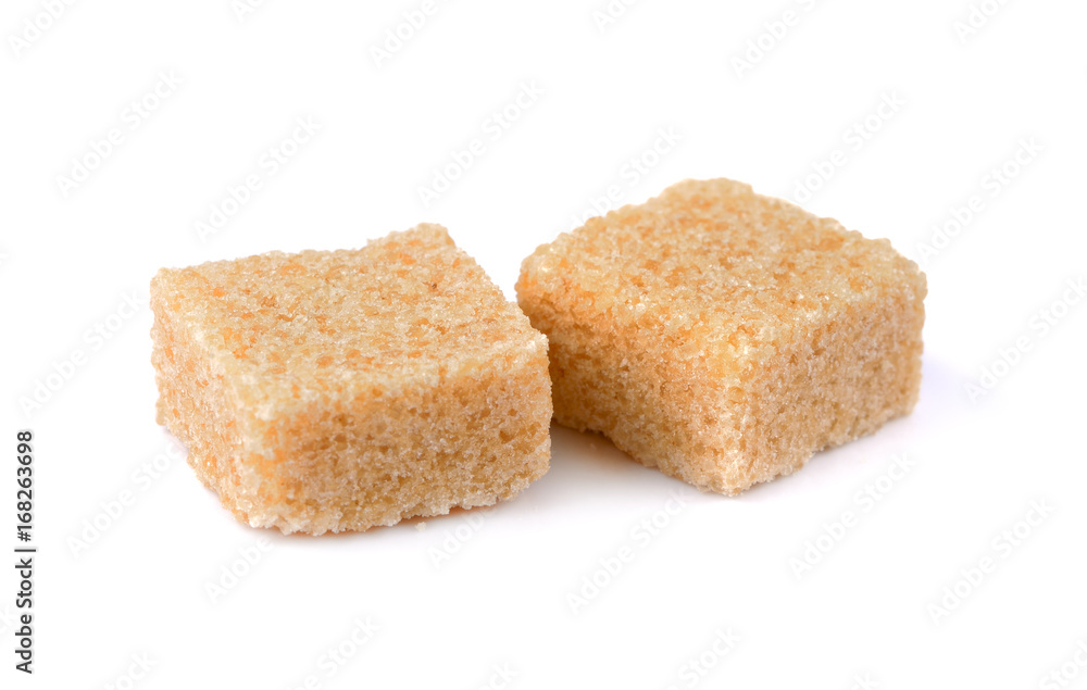 sugar brown square on white sugar brown square on white