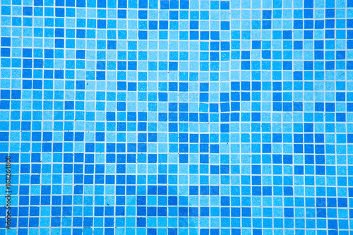Swimming pool blue mosaic background.