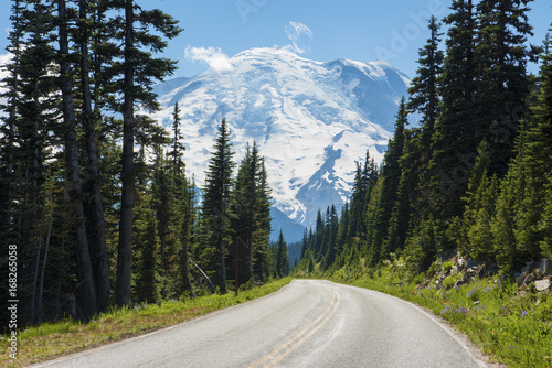 Road with a view Mt rainier national park