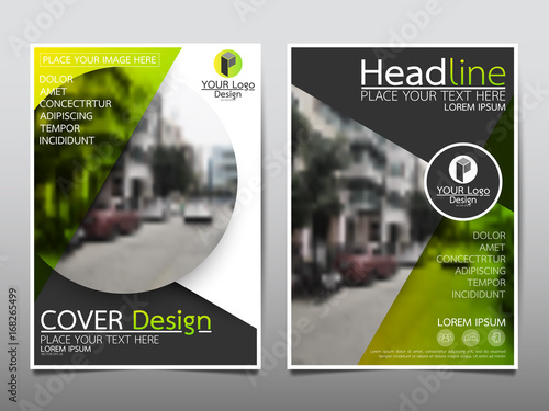 Green flyer cover business brochure vector design, Leaflet advertising abstract background, Modern poster magazine layout template, Annual report for presentation.