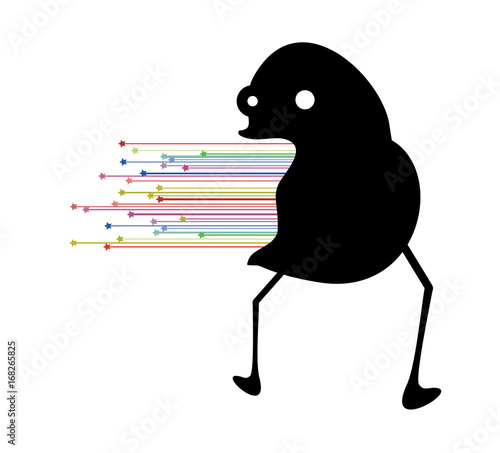 abstract animal vomiting color lines