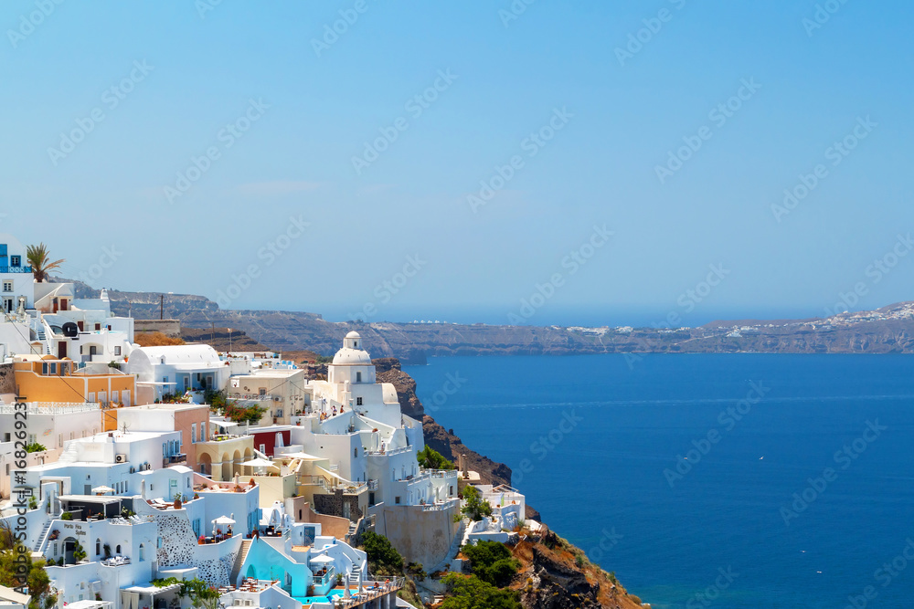 Architecture of Oia town on Santorini island, Greece