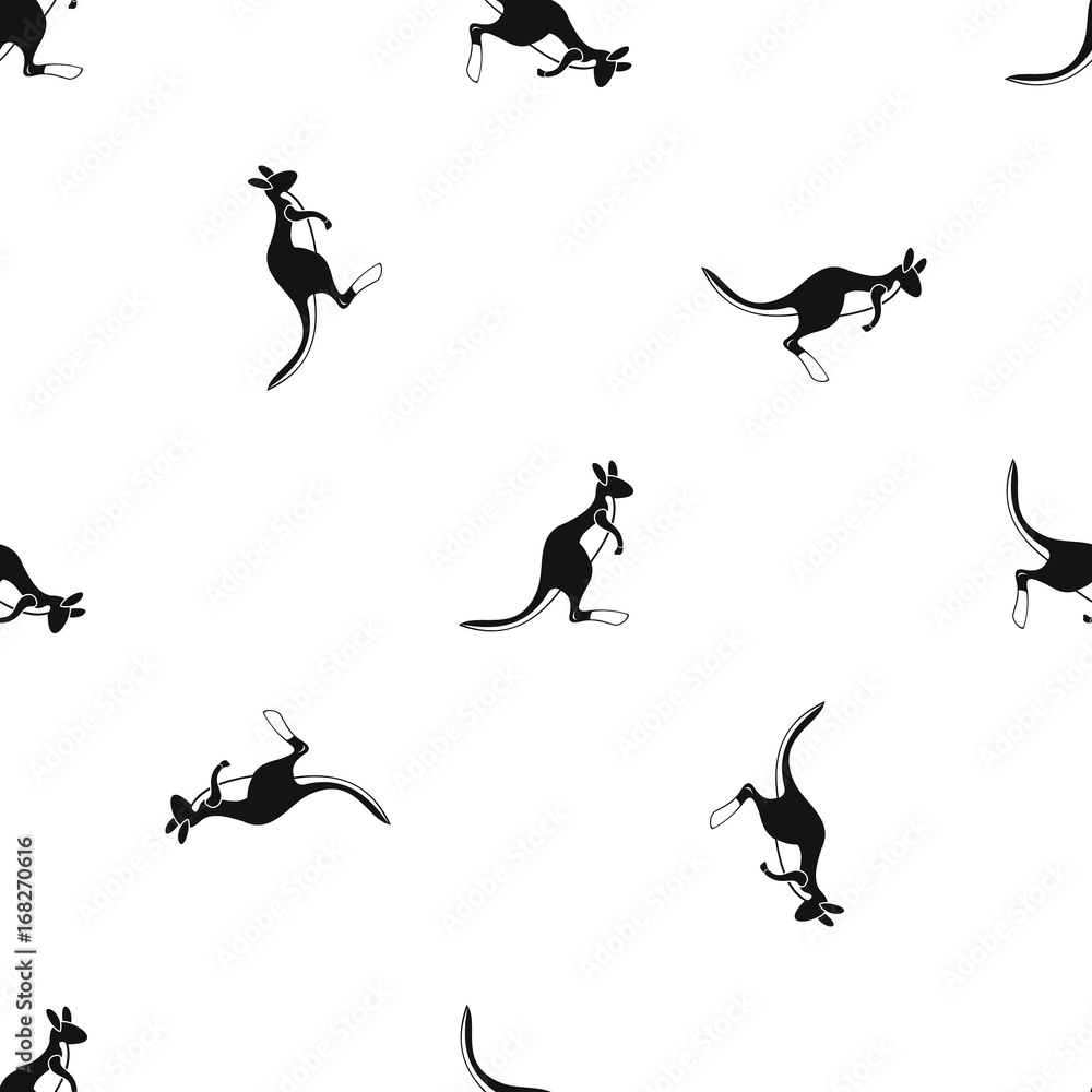 Kangaroo pattern seamless black Kangaroo pattern seamless black