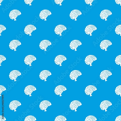 Brain pattern seamless blue