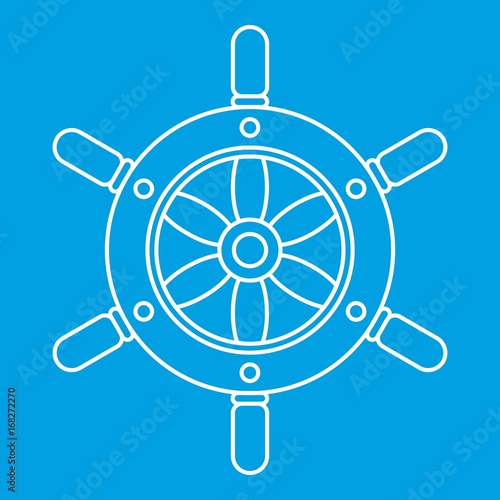Ship wheel icon, outline style