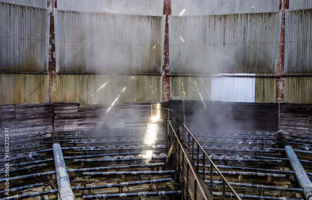 Water cooling tower from inside