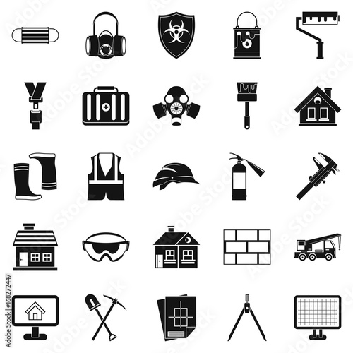 Concern icons set, simple style