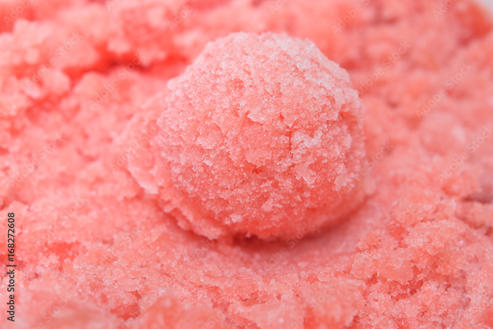 Homemade watermelon sorbet scoop Homemade watermelon sorbet scoop