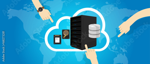 IaaS Infrastructure as a Service on the cloud internet hand decide select