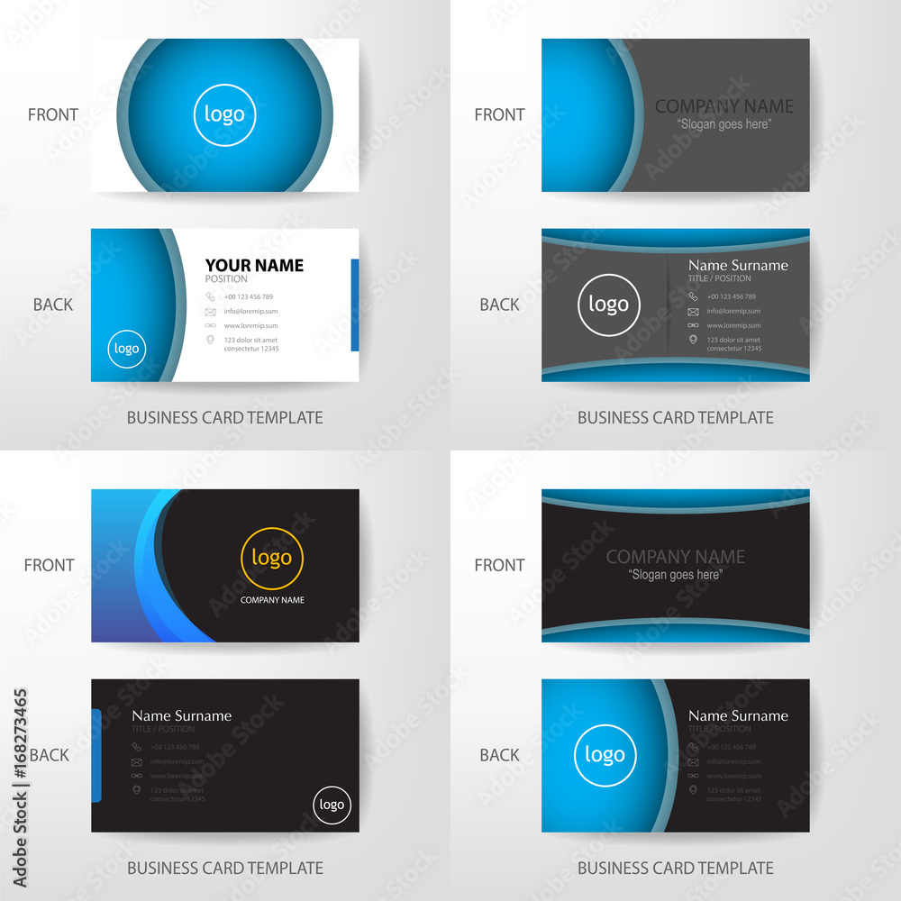 Set of Vector modern and clean business card design template