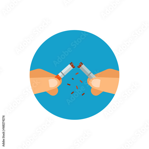 Hand crushing cigarette icon
