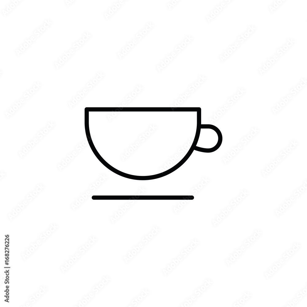 thin line cup icon on white background thin line cup icon on white background