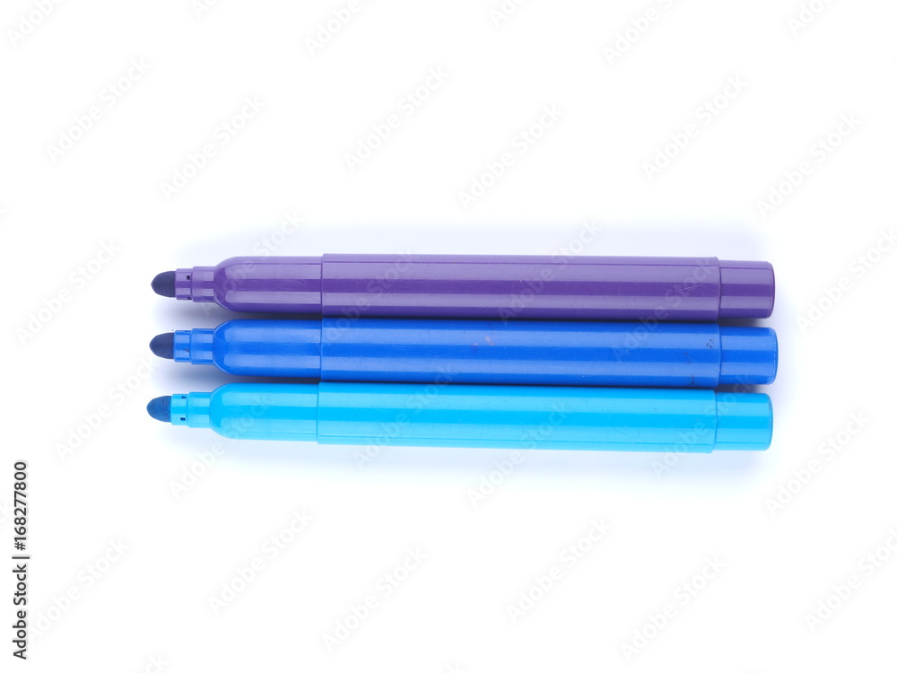 Markers on white background Markers on white background