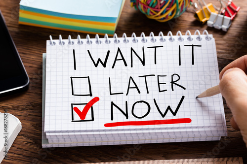 Man Writing I Want It Now