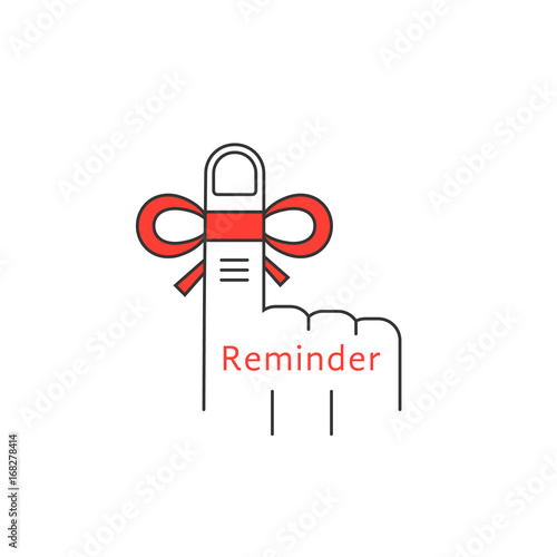 finger reminder thin line icon