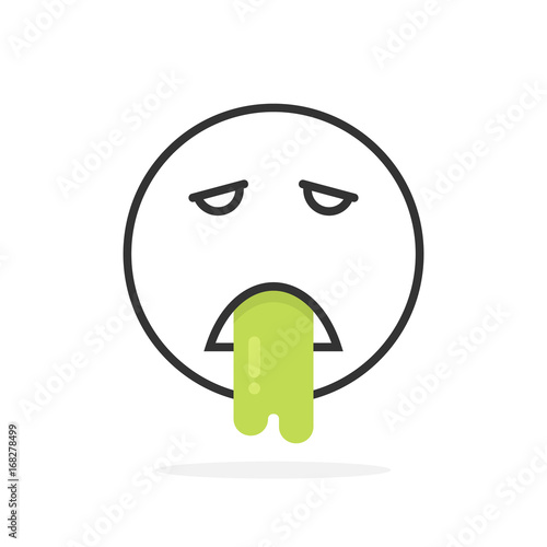 black thin line vomits emoji icon