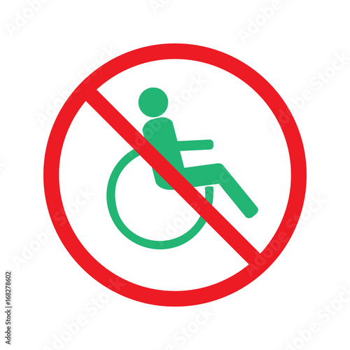 Disabled green sign in red circle