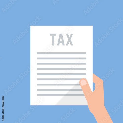 hand holding tax form