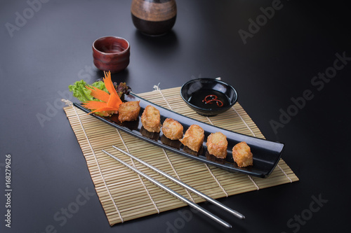 Deep Fried Crab Meat Rolls or Hoi Jo. photo