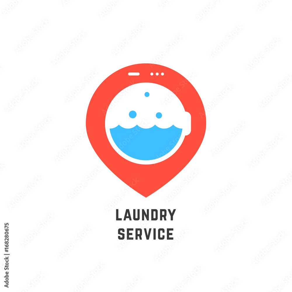 map pin like laundry service logo map pin like laundry service logo
