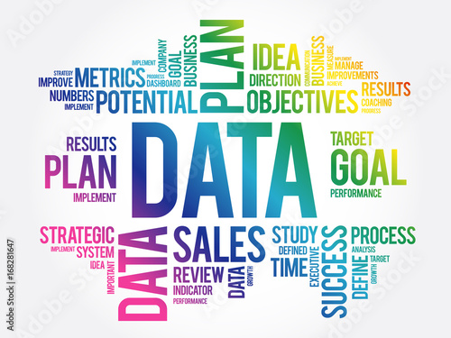 DATA word cloud collage, business concept background