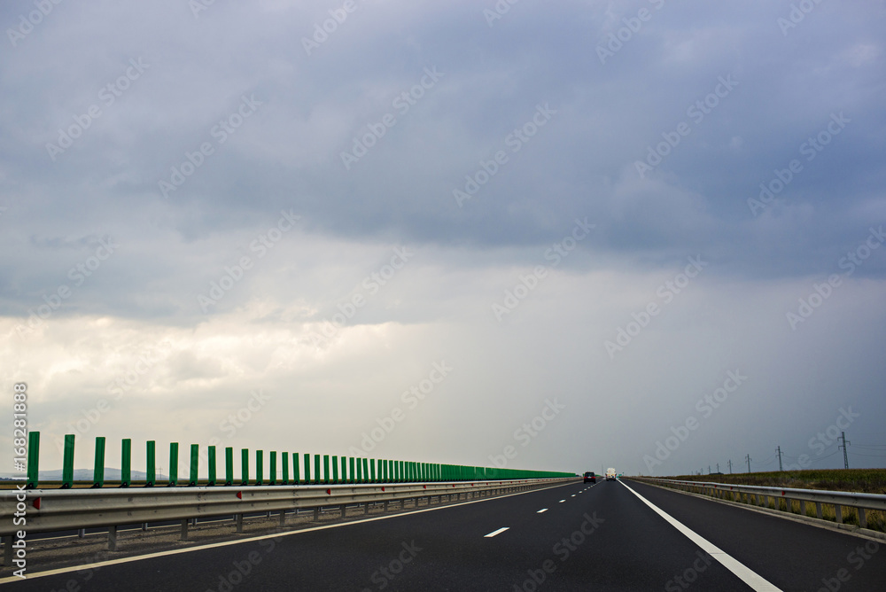 Highway going through Romania