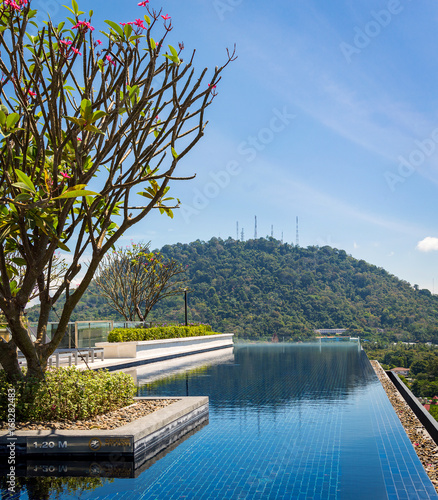 Swimming pool on rooftop terrace with beautiful view