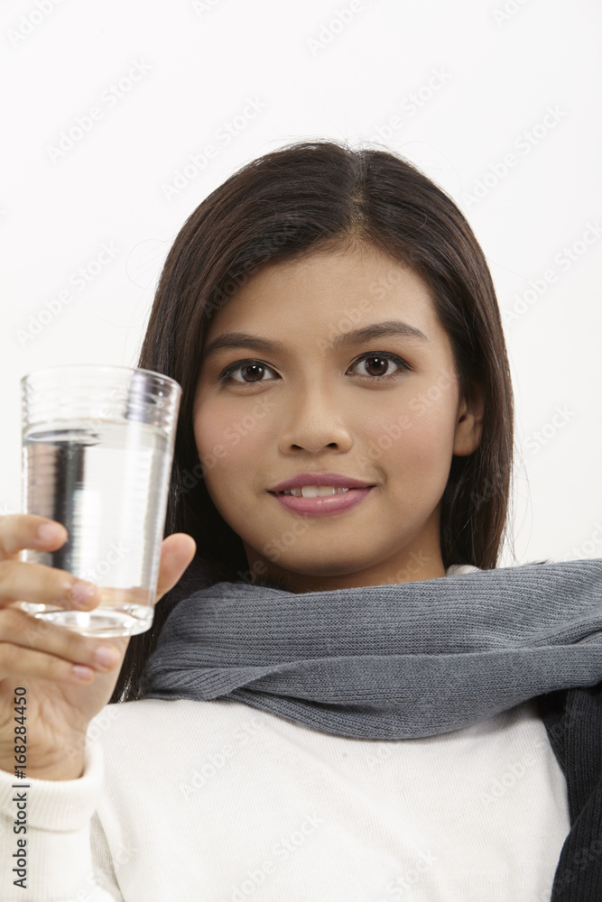woman with glass of drinking water woman with glass of drinking water