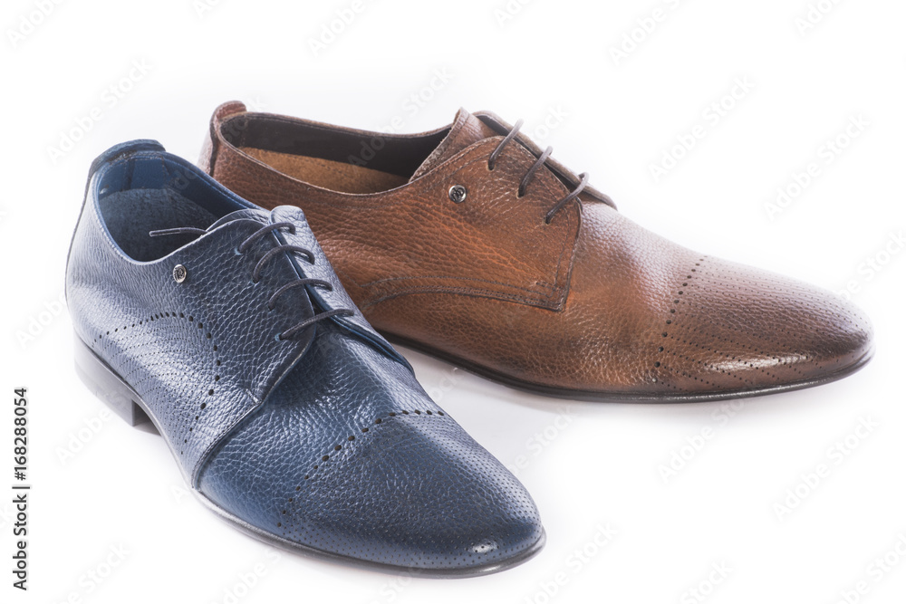 Men shoes collection - different color shoes on a white background Men shoes collection - different color shoes on a white background