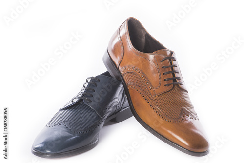 Men shoes collection - different color shoes on a white background