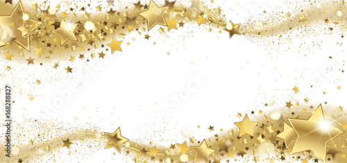 Frame of Golden Sparkling Stars