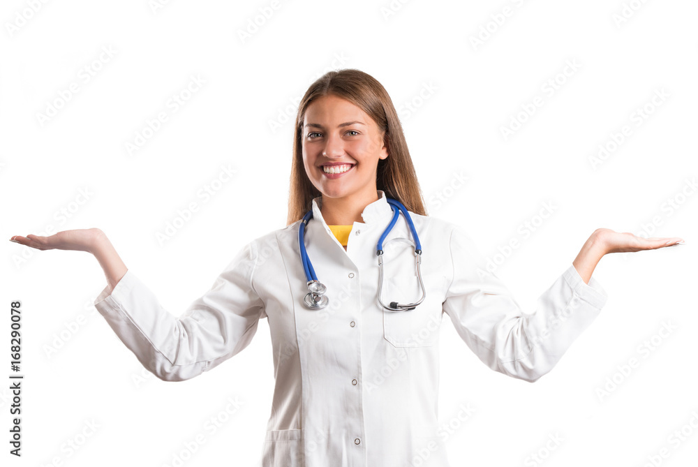 Smiling medical doctor woman with stethoscope. Smiling medical doctor woman with stethoscope.