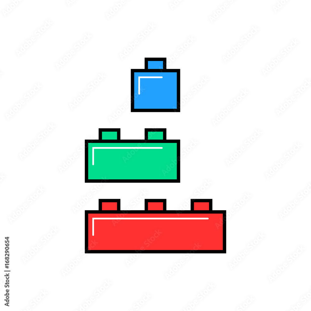 colored linear building toy