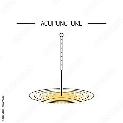 Vector dedicated to traditional Chinese medicine, acupuncture. a method of stimulation of certain points on the body with needles. Alternative medicine