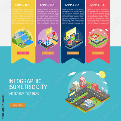 Infographic Isometric City