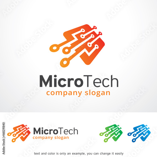Micro Tech Logo Template Design Vector, Emblem, Design Concept, Creative Symbol, Icon