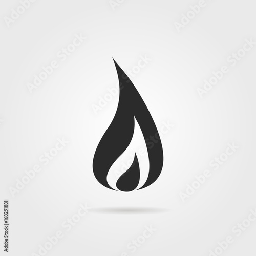 black fire logo with shadow