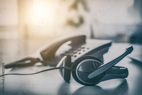 Stampa su tela Communication support, call center and customer service help desk