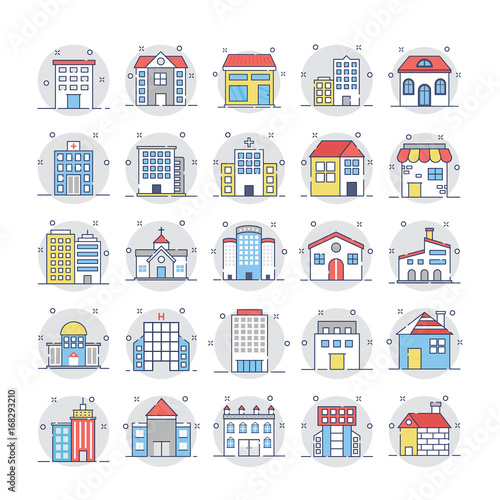 Buildings Vector Icons 1