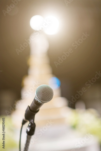 Microphone on stage in wedding ceremony