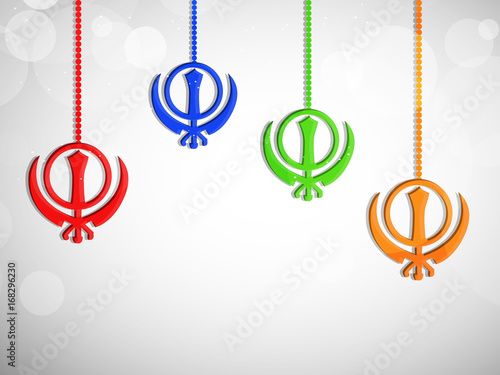 illustration of elements of Sikh festival Guru Nanak Jayanti  background